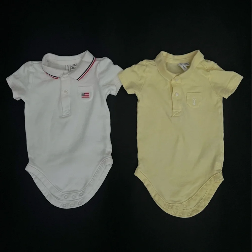 Janie And Jack (2) Infant Boys 3-6 mos One Piece Collared Outfit 100% Cotton EUC